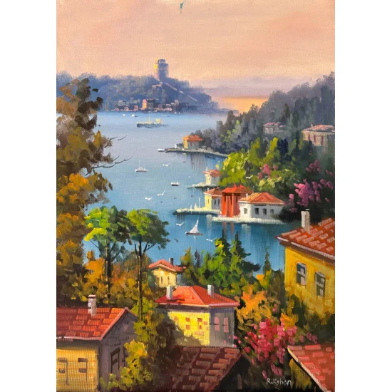 Among the Waterfront Mansions Oil Painting