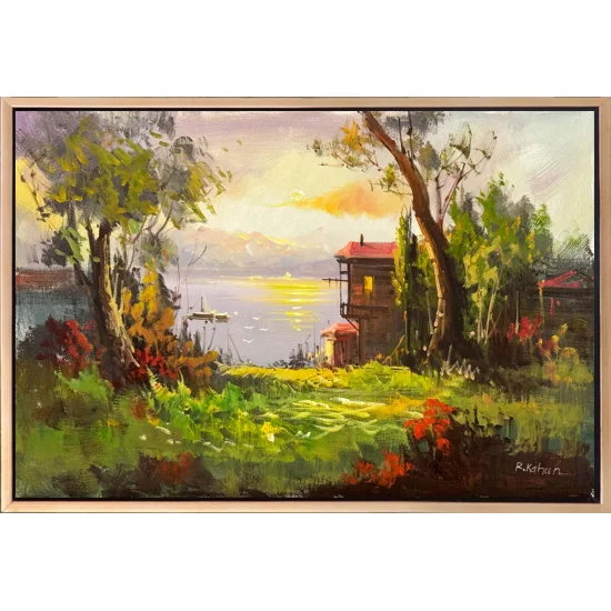 Istanbul’s Green Shores Oil Painting