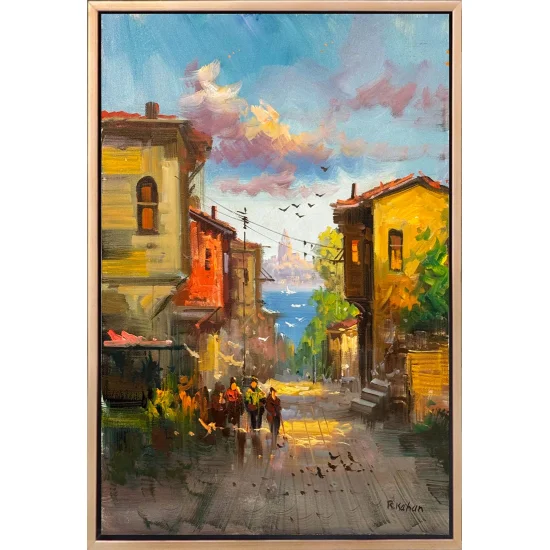 Boğazda Sessiz Bir Gün Yağlı Boya Tablosu