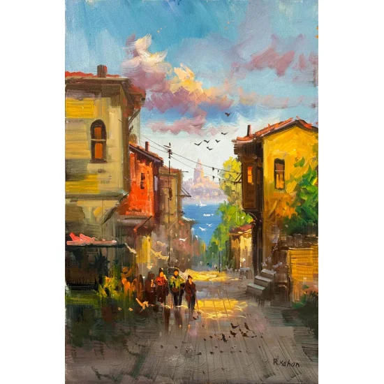 Boğazda Sessiz Bir Gün Yağlı Boya Tablosu