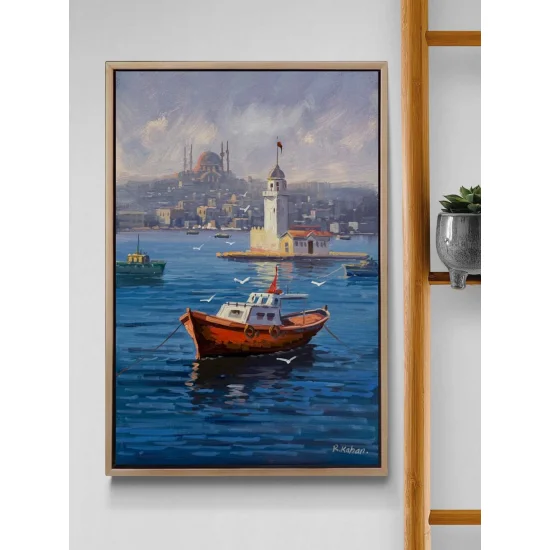 Maiden’s Tower Embraced by Blue Oil Painting