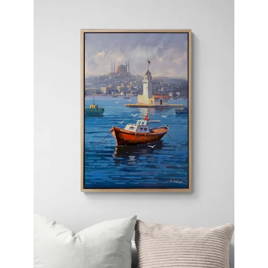 Maiden’s Tower Embraced by Blue Oil Painting