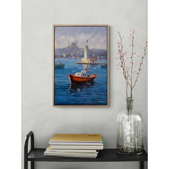 Maiden’s Tower Embraced by Blue Oil Painting