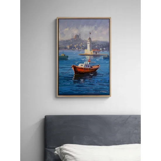 Maiden’s Tower Embraced by Blue Oil Painting