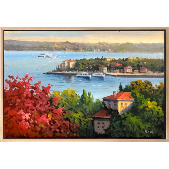 Houses Facing Tranquility Oil Painting