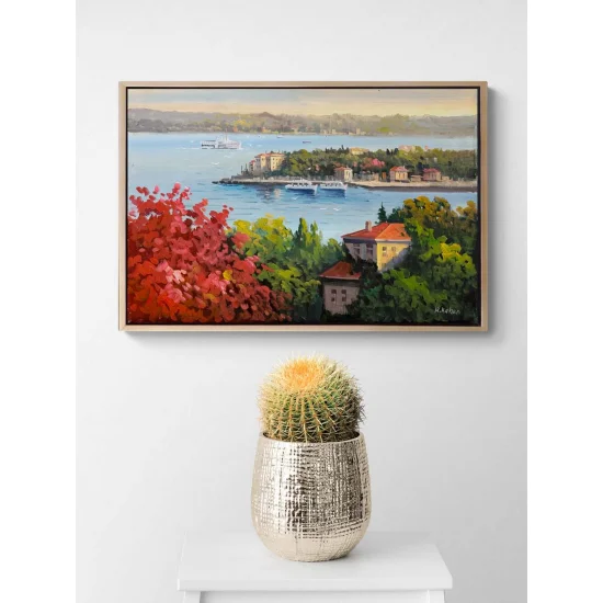 Houses Facing Tranquility Oil Painting