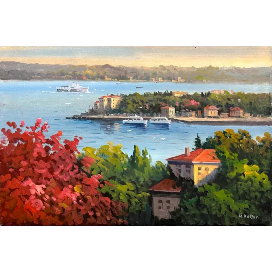 Houses Facing Tranquility Oil Painting