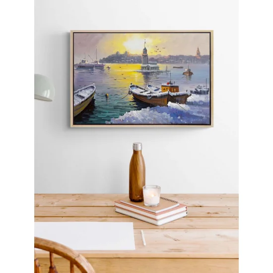 Eski İstanbul’da Kış Yağlı Boya Tablosu