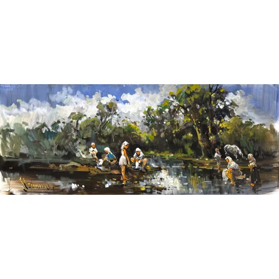 By the Riverbank Oil Painting