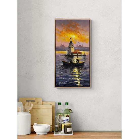 Yaz Akşamı Kız Kulesi Yağlı Boya Tablosu