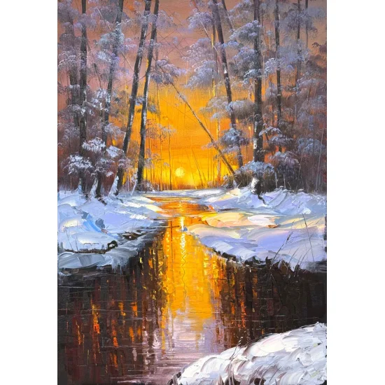 Toward the Heart of Winter Oil Painting