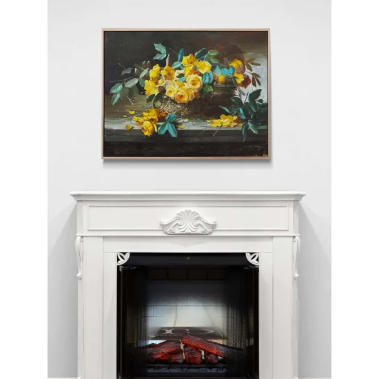 Hatıralarla Sarı Güller Yağlı Boya Tablosu