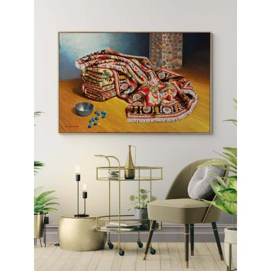 Kilimli Natürmort Yağlı Boya Tablosu