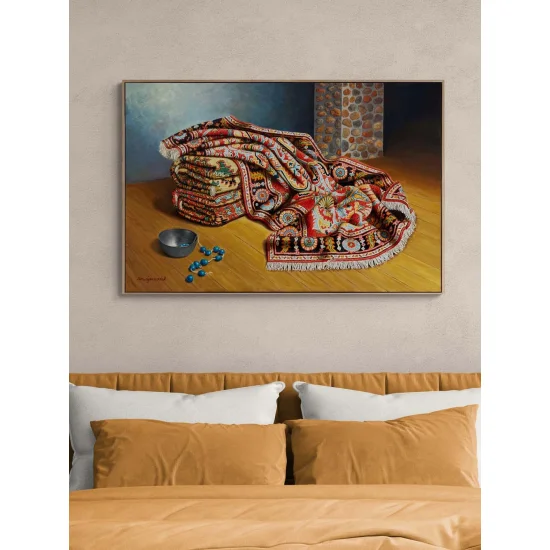 Kilimli Natürmort Yağlı Boya Tablosu