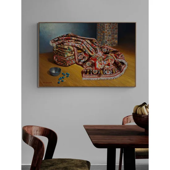 Kilimli Natürmort Yağlı Boya Tablosu