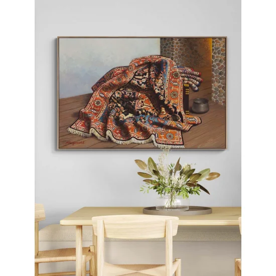 Zamanın Üzerine Serili Yağlı Boya Tablosu