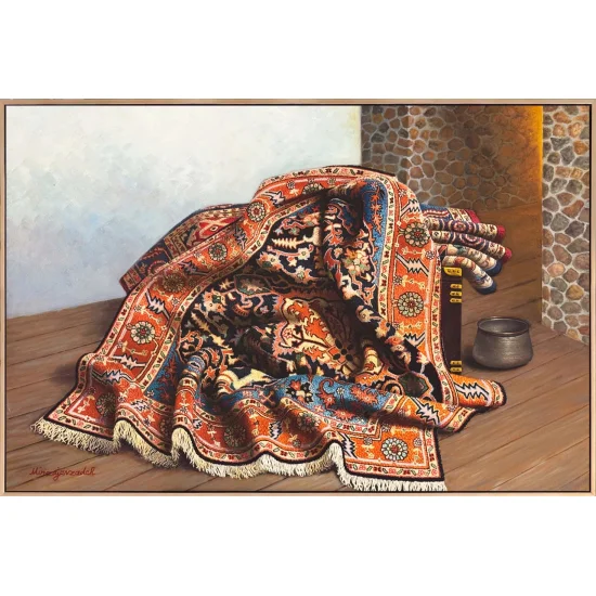 Zamanın Üzerine Serili Yağlı Boya Tablosu