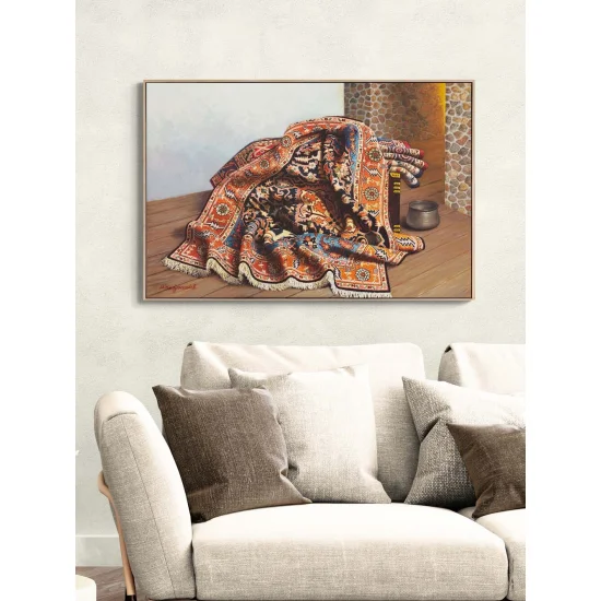 Zamanın Üzerine Serili Yağlı Boya Tablosu