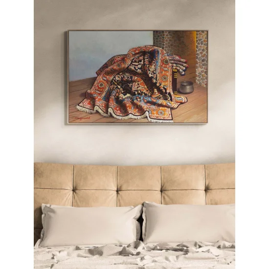 Zamanın Üzerine Serili Yağlı Boya Tablosu