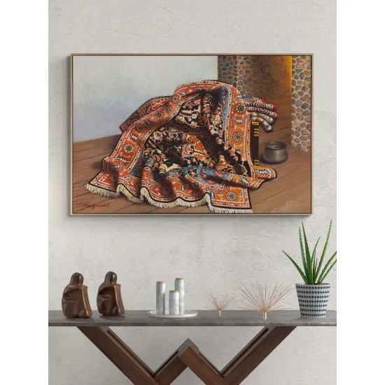 Zamanın Üzerine Serili Yağlı Boya Tablosu