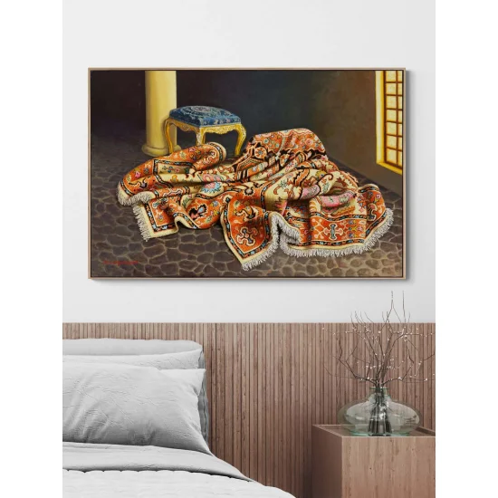 Motifli Natürmort Yağlı Boya Tablosu