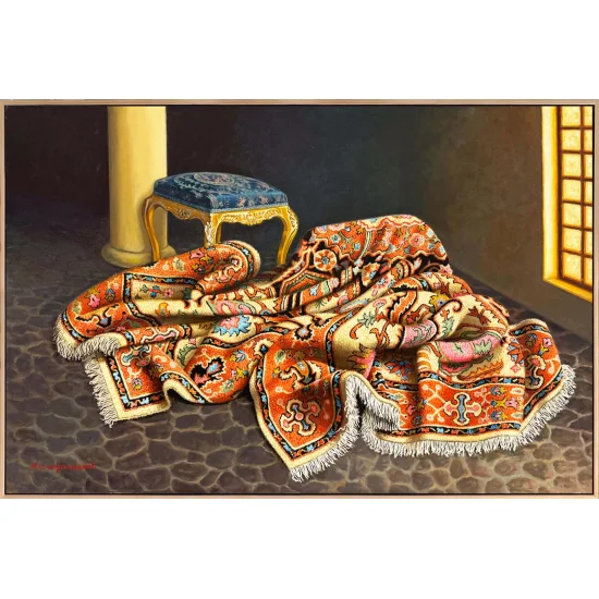 Motifli Natürmort Yağlı Boya Tablosu