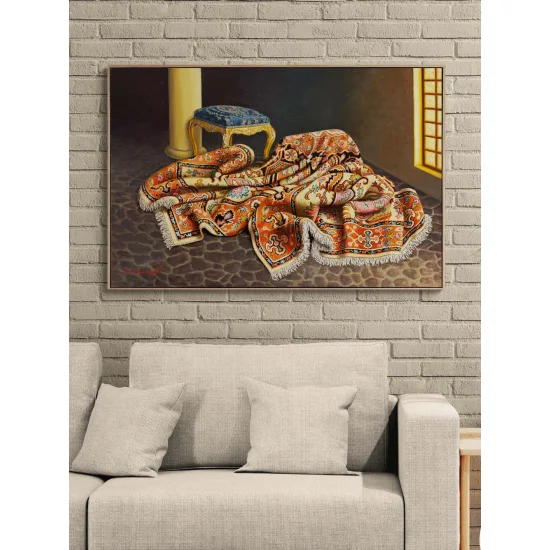 Motifli Natürmort Yağlı Boya Tablosu