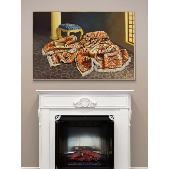 Motifli Natürmort Yağlı Boya Tablosu