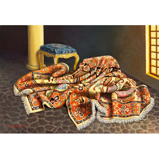 Motifli Natürmort Yağlı Boya Tablosu