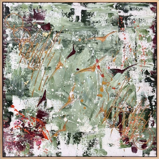 Birds in Line Oil Painting