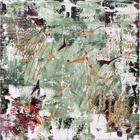 Birds in Line Oil Painting