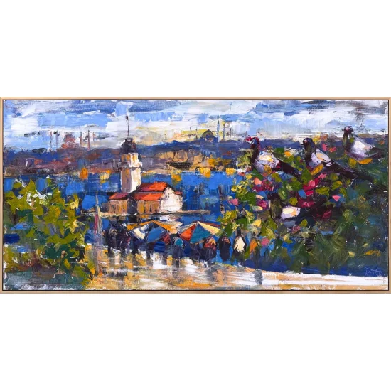 Kız Kulesi’nden Bakış Yağlı Boya Tablosu