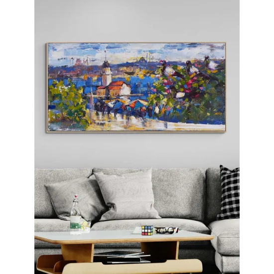 Kız Kulesi’nden Bakış Yağlı Boya Tablosu