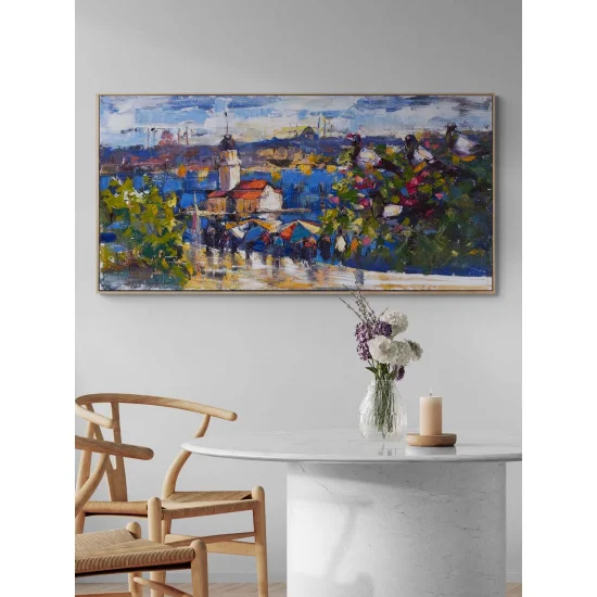 Kız Kulesi’nden Bakış Yağlı Boya Tablosu