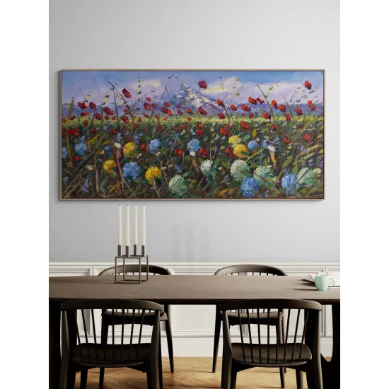 Kırlarda Manzara Yağlı Boya Tablosu