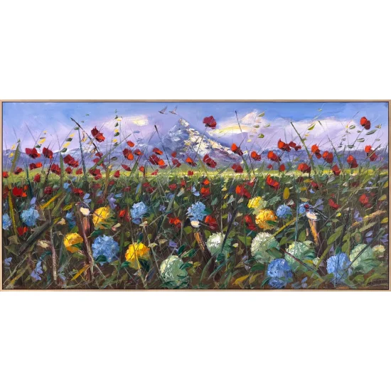 Kırlarda Manzara Yağlı Boya Tablosu