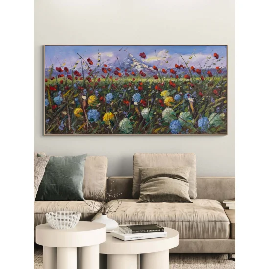 Kırlarda Manzara Yağlı Boya Tablosu