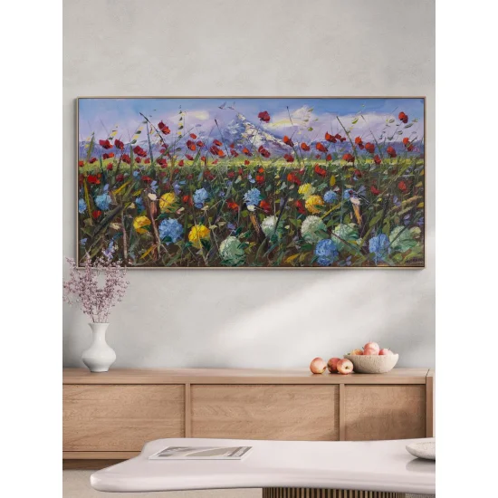 Kırlarda Manzara Yağlı Boya Tablosu