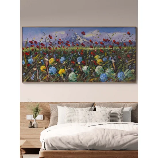 Kırlarda Manzara Yağlı Boya Tablosu