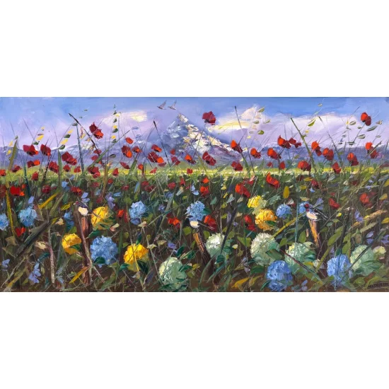 Kırlarda Manzara Yağlı Boya Tablosu