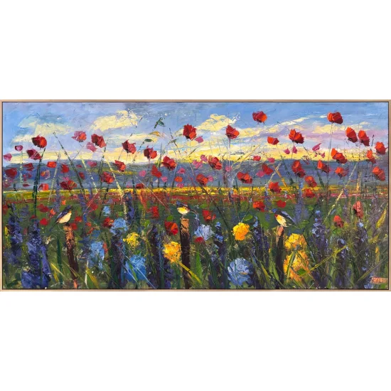 Göğe Açılan Kır Yağlı Boya Tablosu