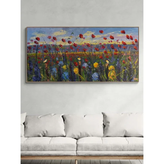 Göğe Açılan Kır Yağlı Boya Tablosu