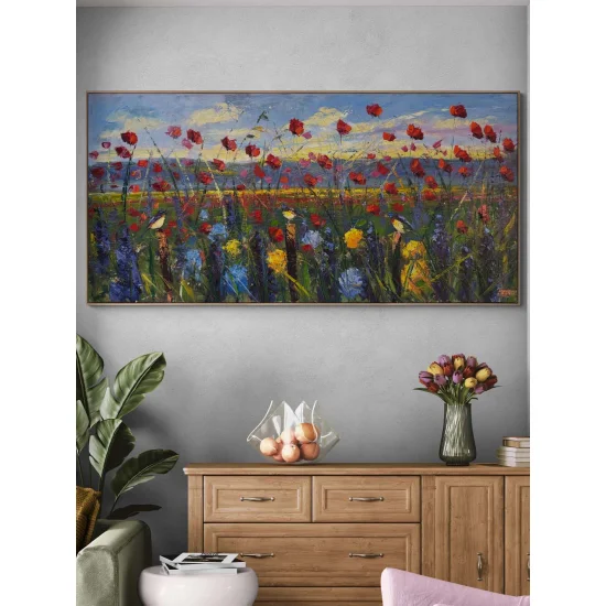 Göğe Açılan Kır Yağlı Boya Tablosu