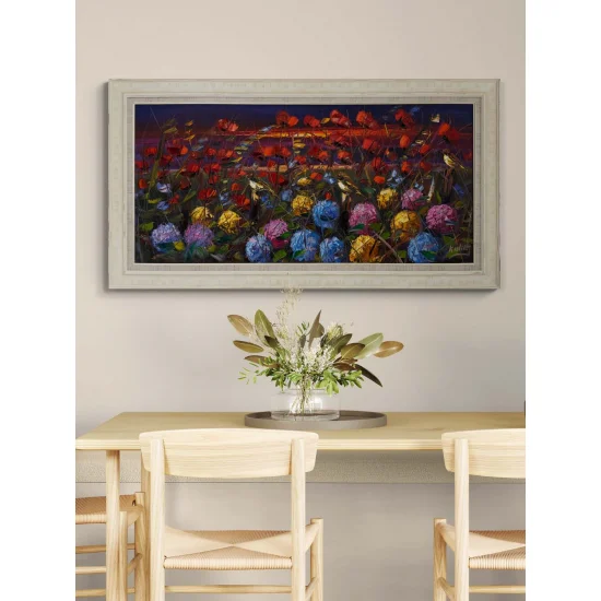 Bahar Bahçe ve Ortancalar Yağlı Boya Tablosu