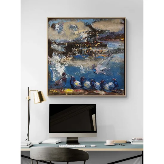 Hayallerde Güvercinler Yağlı Boya Tablosu