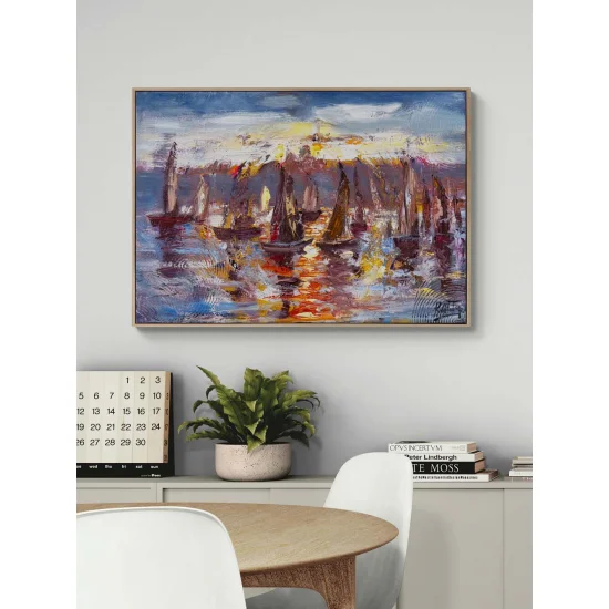 Yelkenlerin Ardında Yağlı Boya Tablosu