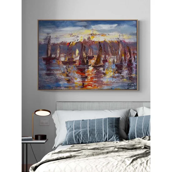 Yelkenlerin Ardında Yağlı Boya Tablosu