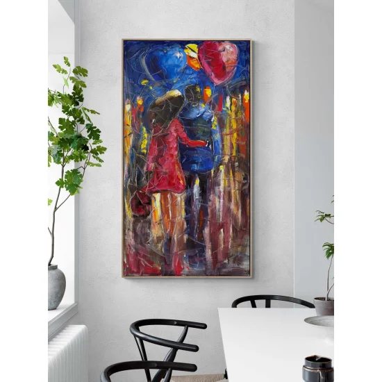 Kalpten Kalbe Yürürken Yağlı Boya Tablosu