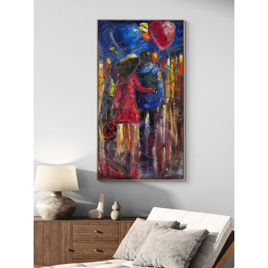 Kalpten Kalbe Yürürken Yağlı Boya Tablosu