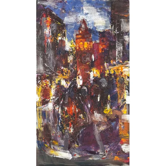 Evening Reflections in Galata Oil Painting